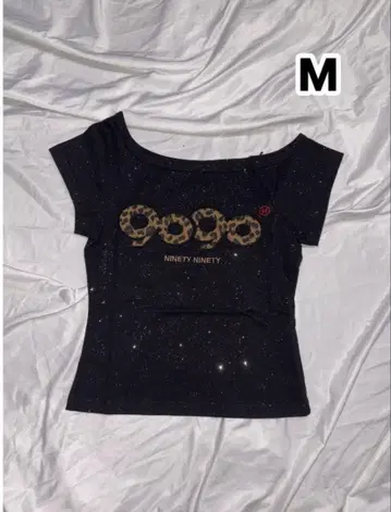 9090 girl OG Logo Off Glitter Tee M