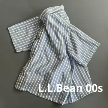 L.L.Bean 엘엘빈 00s 짧은 기장 스트라이프 셔츠 해외 보이