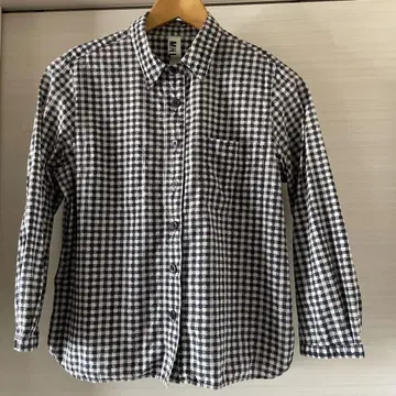 새상품급 MHL 마가렛 호웰 체크 셔츠 블라우스 네이비 컬러