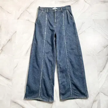 A17212 새상품급 JieDa 24ss 커팅 와이드 데님 인디고 2