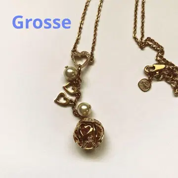 grosse 그로세 목걸이 펄 하트 골드 2way