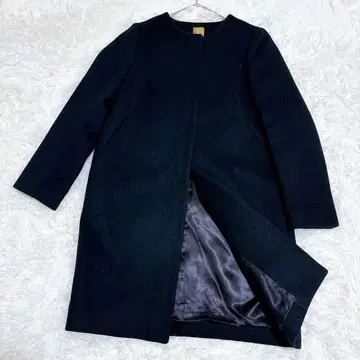 뮤즈 두즈엠 클라세 노카라 롱 코트 무릎 기장 블랙 S
