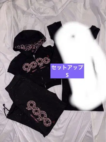 9090 girl OG 로고 지퍼 후드 팬츠
