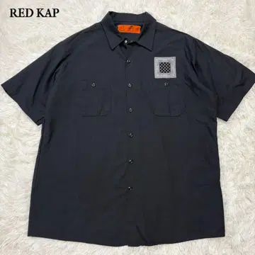 RED KAP 반팔 셔츠 3XL 상당 오버 사이즈 블랙 페이즐리