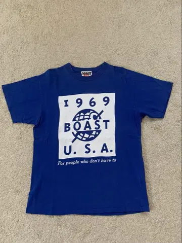 USA 90s 빈티지 BOAST 싱글 스티치 티셔츠 파랑 블루 M