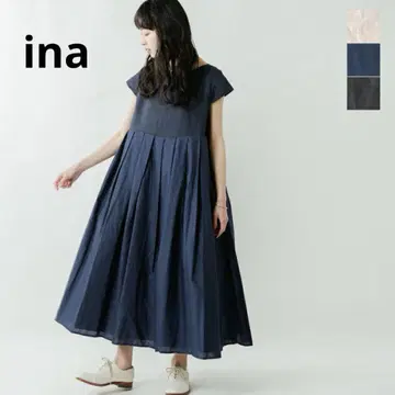 ina 이나 aranciato 별주 허리 절개 턱 린넨 원피스