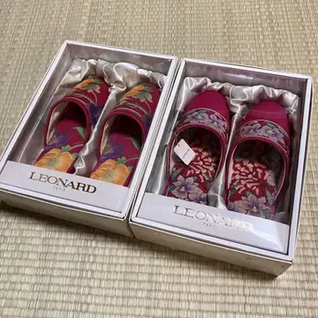 레오나르 LEYNARD PARIS 슬리퍼 룸슈즈 미사용 꽃무늬