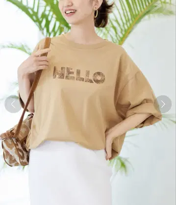 프레임워크 도즈메 천축 HELLO 티셔츠 베이지