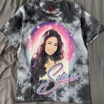 Selena 타이다이 티셔츠 공식 프린트 블랙 M 상당