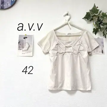 9449 a.v.v 리본 디자인 반팔 티셔츠 사이즈 42