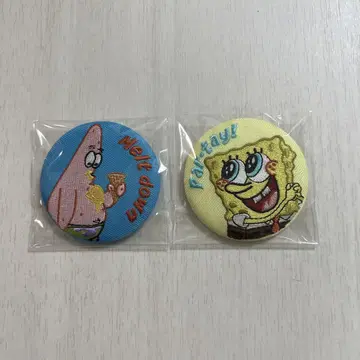 PLAZA 스펀지 밥 자수 캔뱃지 2개 세트
