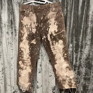 Wrangler 브라운 스플래터 데님 팬츠