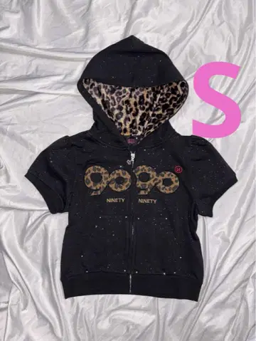 9090 girl OG 로고 글리터 지퍼 후드 티셔츠 S
