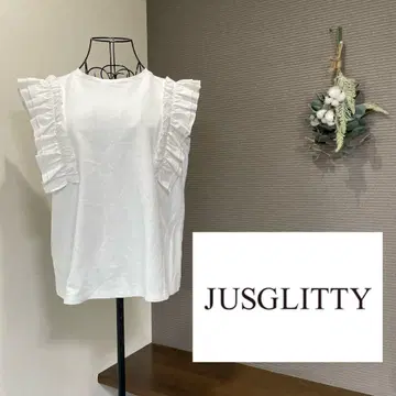 JUSGLITTY 저스길리티 소매 프릴 슬리브리스 티셔츠
