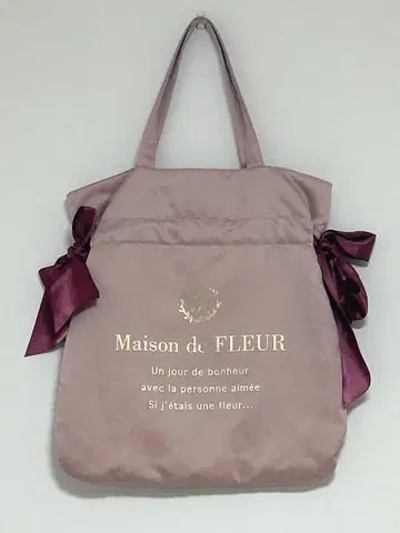 Maison de FLEUR 더블 리본 토트백 토트백 핑크