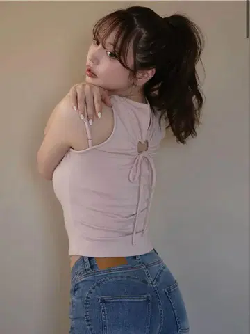 당일 발송 핑크 하트 포인트 탑 앤 메리