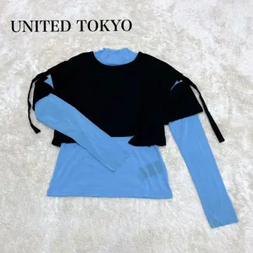UNITED TOKYO 레이어드 2way 시어 티셔츠 상의 긴팔