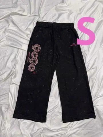 S 9090 girl OG 로고 글리터 스웨트 팬츠