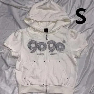 9090 girl OG 로고 글리터 하프 지퍼 후드 티셔츠