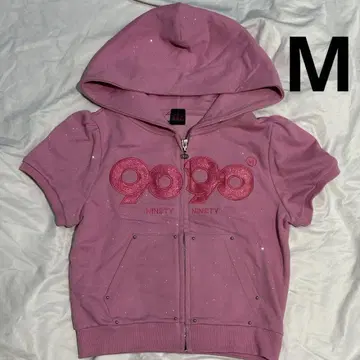 9090 girl OG 로고 글리터 하프 지퍼 M