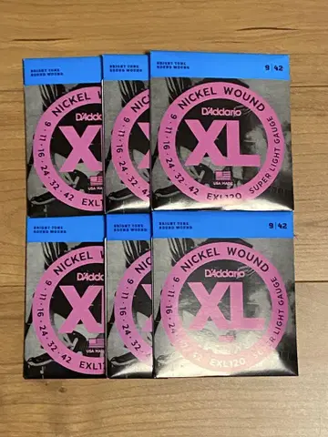 D'Addario EXL120 9-42 일렉 기타 줄 6팩