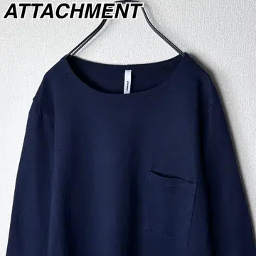 ATTACHMENT 린넨 면 7부 소매 컷소 티셔츠 어태치먼트