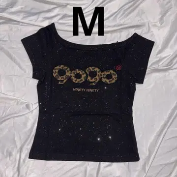 9090girl OG 로고 오프 숄더 글리터