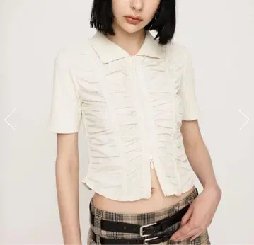 FRONT GATHER ZIP 상의 SLY