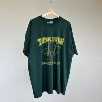 90s USA제 다크 그린 프린트 티셔츠 기타 고유명사