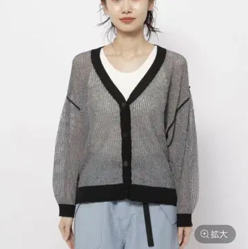 니코앤드 드라이 터치 라메 롤 가디건