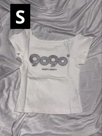 9090 girl OG 로고 오프 숄더 글리터