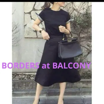BORDERS at BALCONY 리본 티셔츠 반팔 블랙
