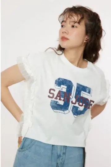 로데오 크라운 프릴 넘버 탑 상의