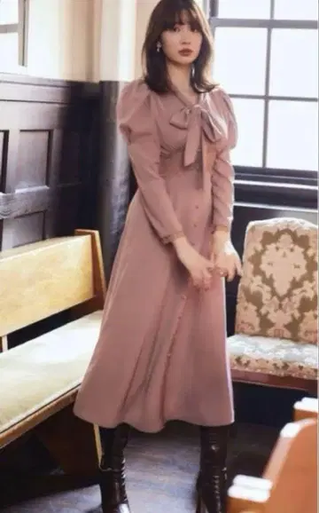 헤르리프토 마드모아젤 보우타이 레이스 드레스