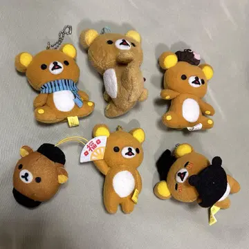 리락쿠마 미니 봉제 인형 마스코트 키체인 헤이세이 레트로