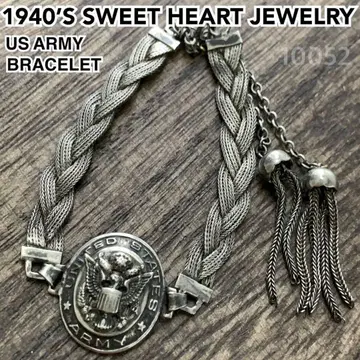 1940년대 WW2 빈티지 ID 팔찌 스털링 실버 925 1