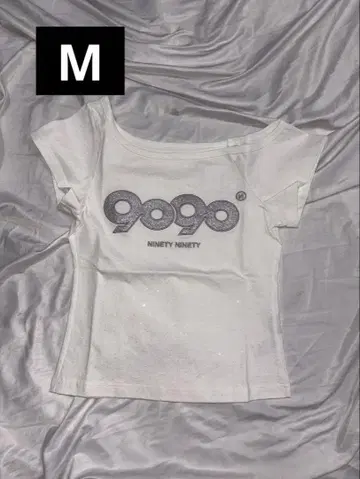 9090 girl OG 로고 오프 숄더 글리터