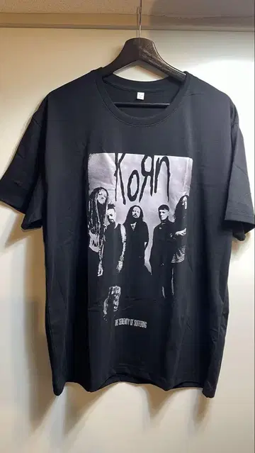 Korn 콘 프린트 티셔츠 블랙 멤버 프린트 포토 티셔츠 XL