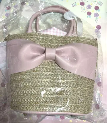 아오키 미사코 시마무라 바스켓백 마론 크림 핑크