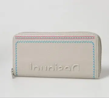 Desigual 데시구알 자수 맥시 지갑 (화이트)
