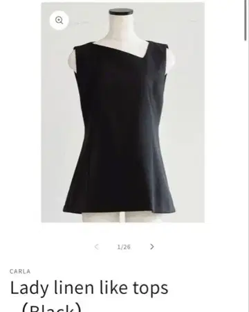 CARLA 린넨 느낌의 슬리브리스 튜닉 블랙