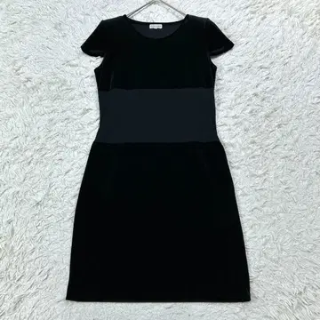 폭시 벨로아 원피스 A 라인 40 L 상당 블랙 검정 어깨 패드
