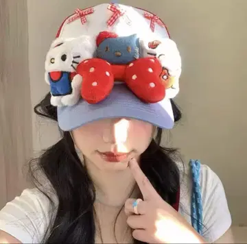헬로키티 키티 캡 모자 y2k 헤이세이 갸루 그런지 새상품