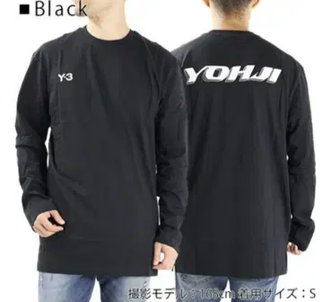 Y-3 블랙 롱 슬리브 티셔츠 S