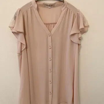 새상품급 아푸와이저 리셰 블라우스 슬리브리스 레이스 프릴 L