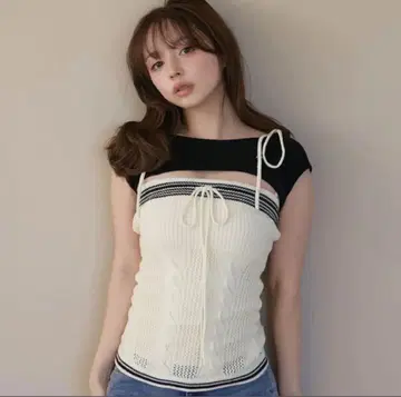 andmary Kitty cable knit tops 앤드 마리