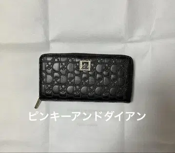 대용량 장지갑 라운드 지퍼 핑키앤다이안 블랙