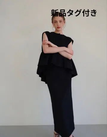 새상품 Acka. georgette peplum tops 페플럼 탑스