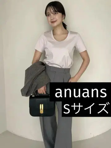 anuans 실크 터치 코튼 U 넥 T 셔츠