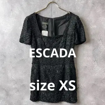 귀중한 미사용 ESCADA 독일제 비즈 스팽글 자수 실크 드레스